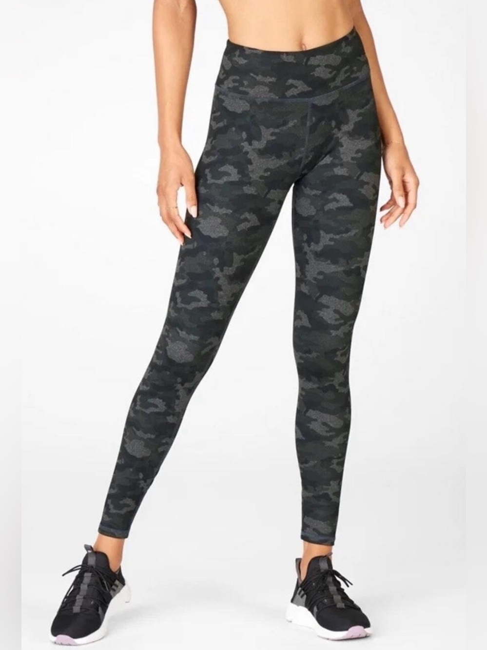 Fabletics PowerHold Camo High Waist Full Length Leggings 1X Athleisure Gym